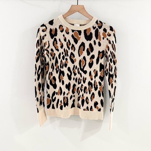 A New Day Leopard Print Sweater Brown Size XS - Picture 2 of 6